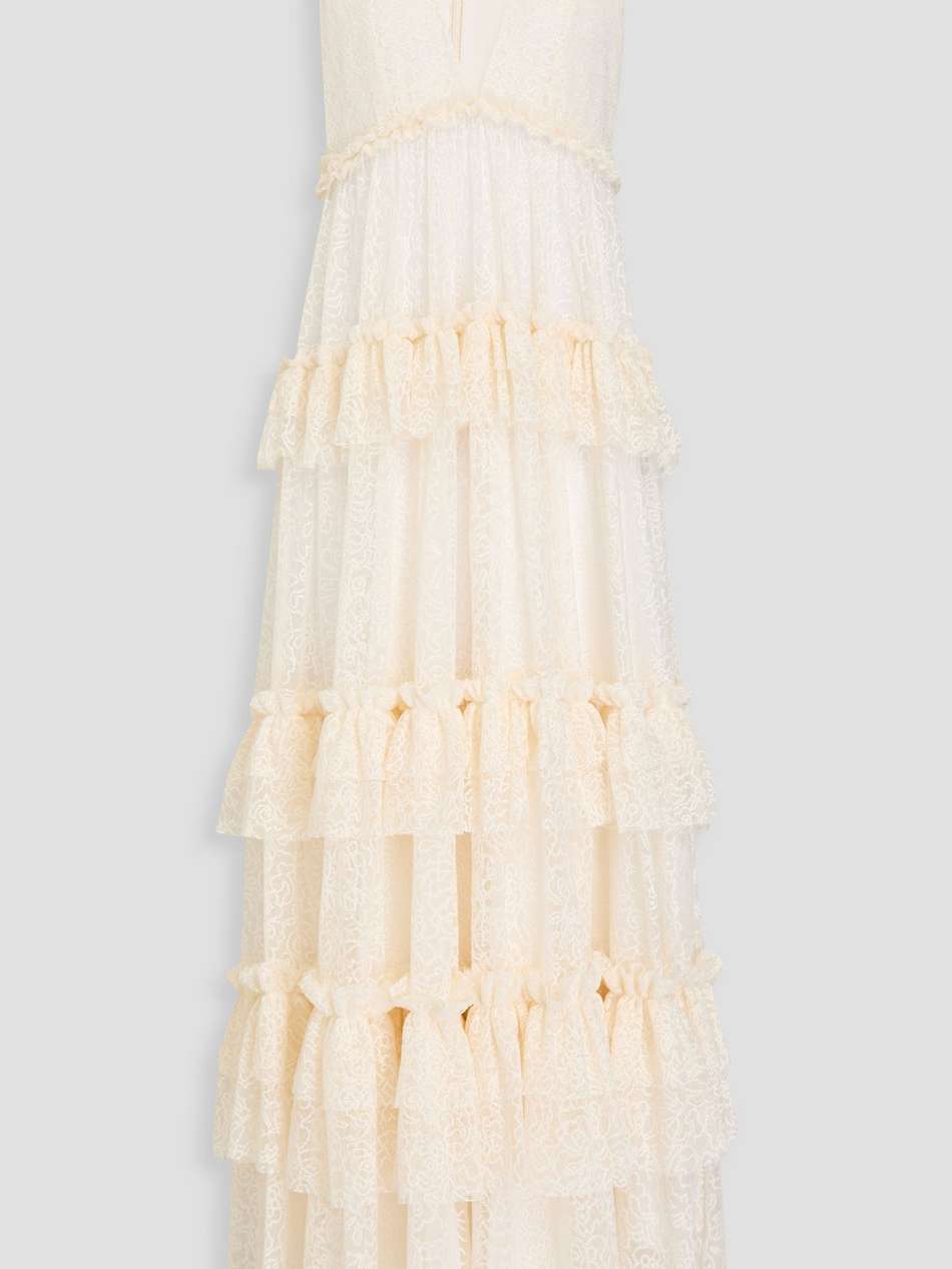 ruffled lace maxi dress