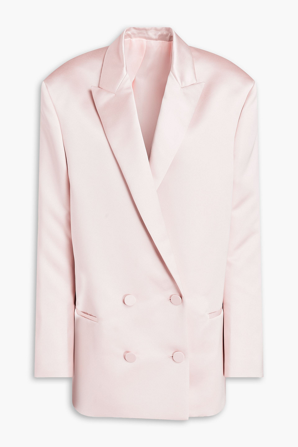 Philosophy Di Lorenzo Serafini Double-breasted Satin-crepe Tuxedo Jacket In Pastel Pink