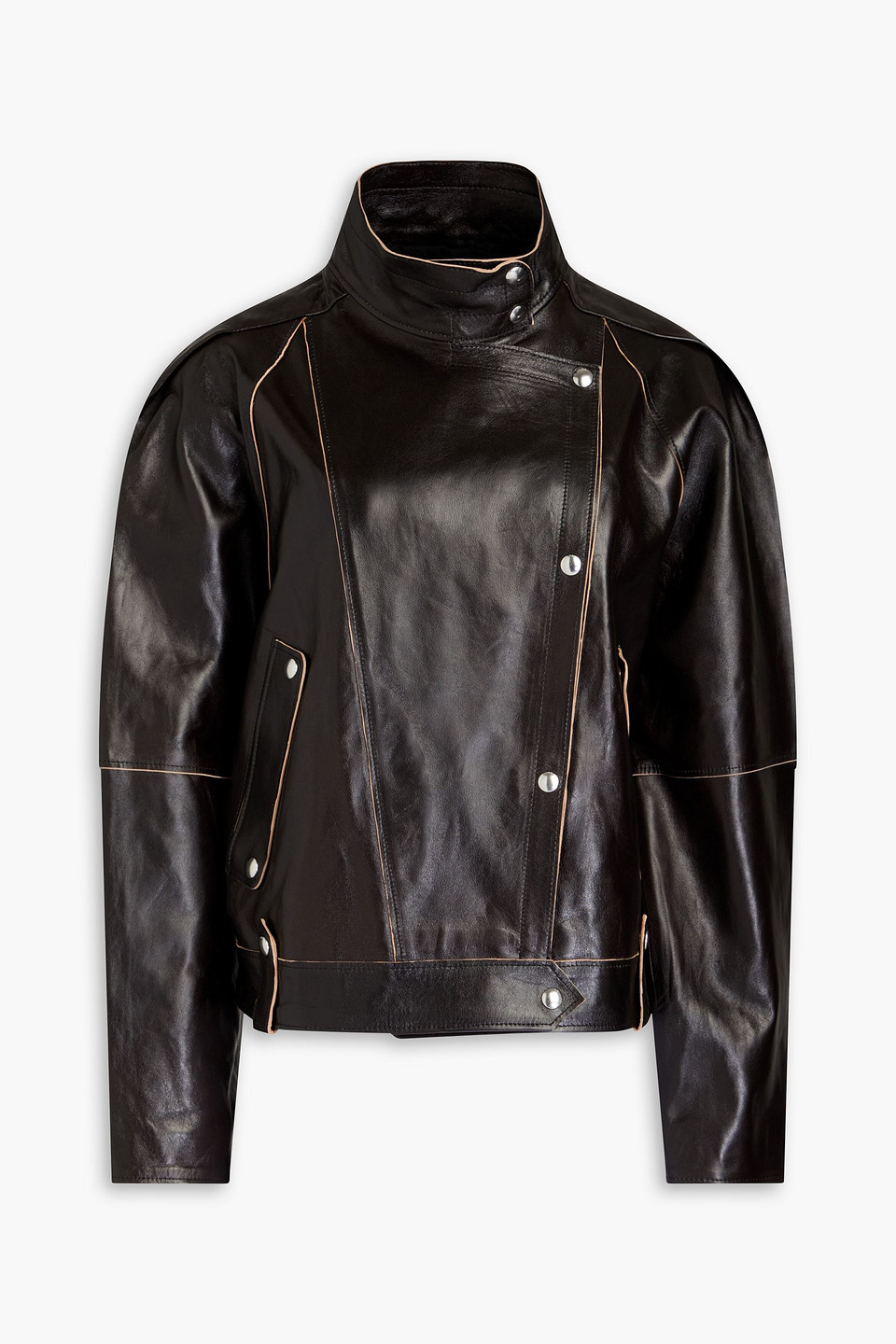 Iro Shona Leather Biker Jacket In Black