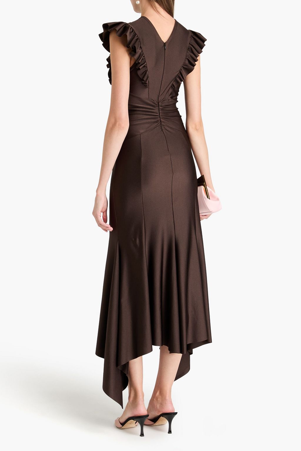 PHILOSOPHY DI LORENZO SERAFINI Ruffled satin-jersey maxi dress