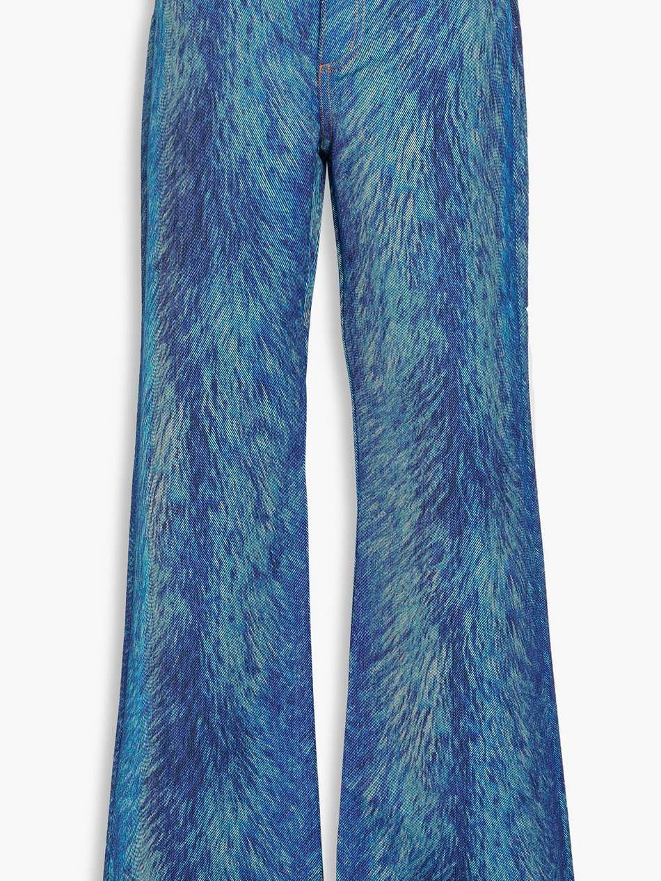 printed high-rise flared jeans