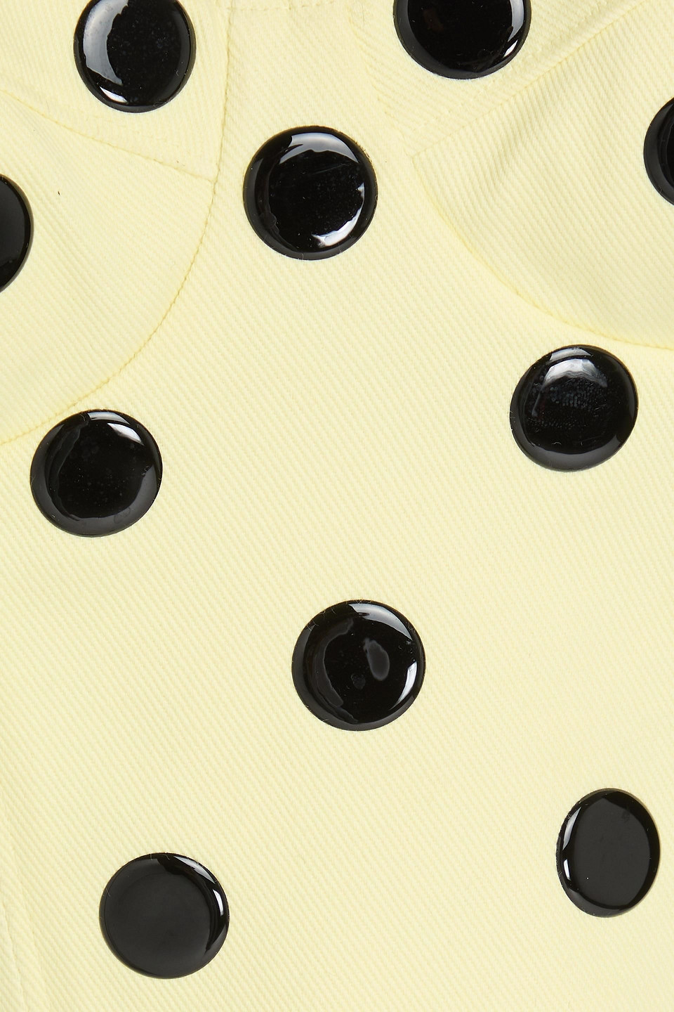 AREA STUDDED DENIM BUSTIER TOP 