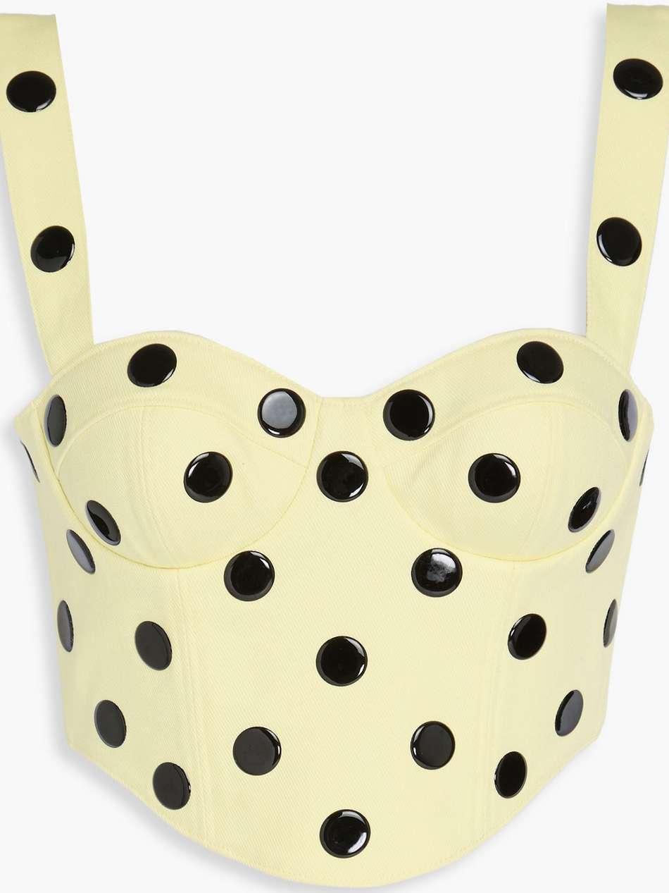 studded denim bustier top