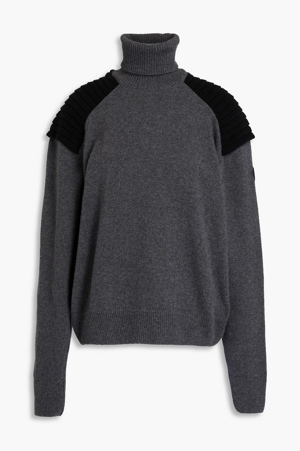 Fusalp Two-tone Wool And Cashmere-blend Turtleneck Sweater In Dark Gray