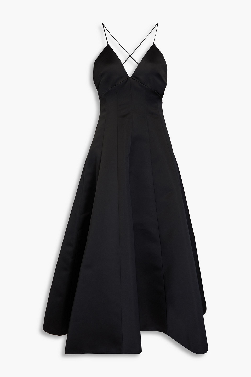 Philosophy Di Lorenzo Serafini Twill Midi Dress In Black
