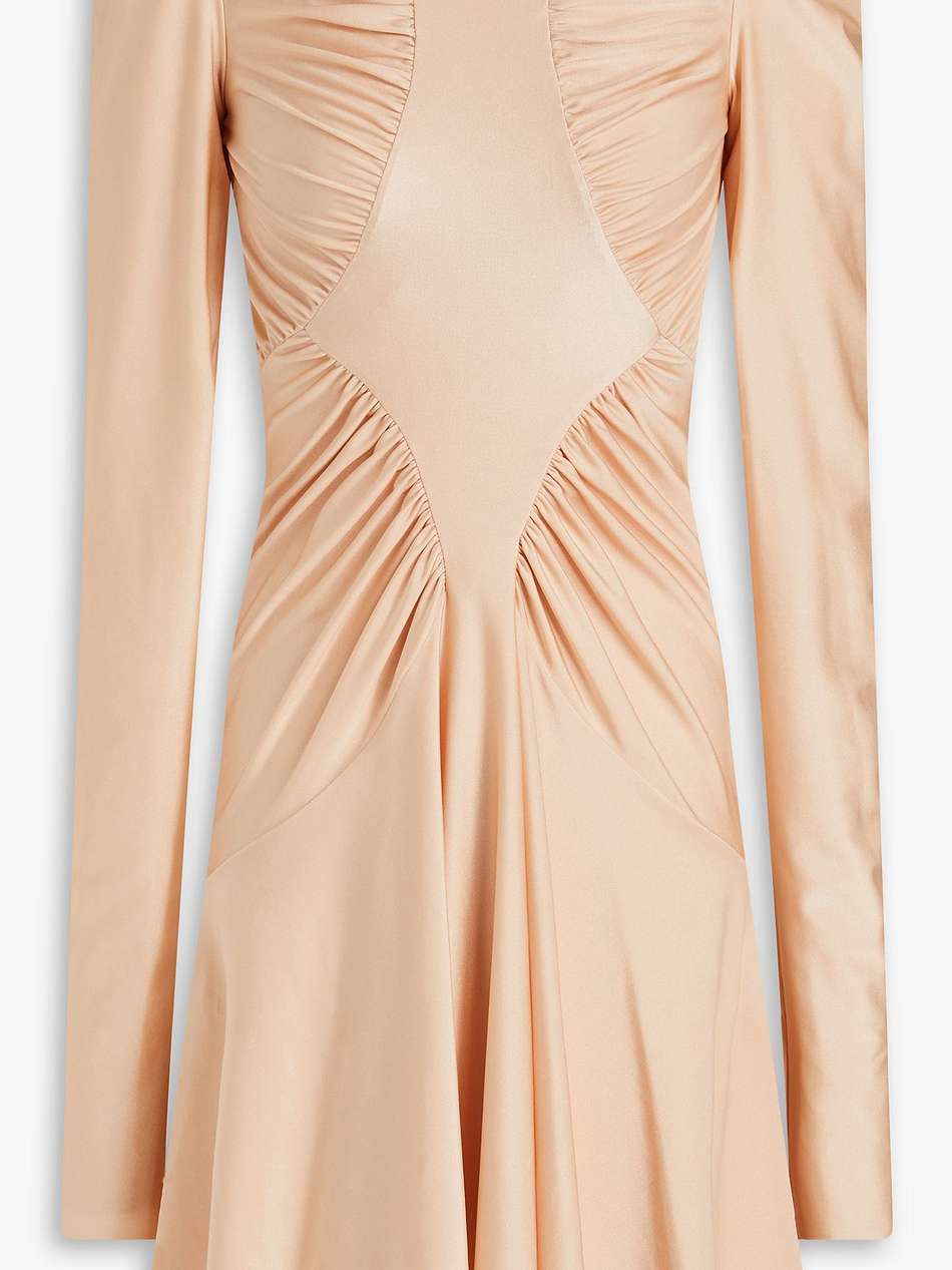 ruched satin-jersey dress