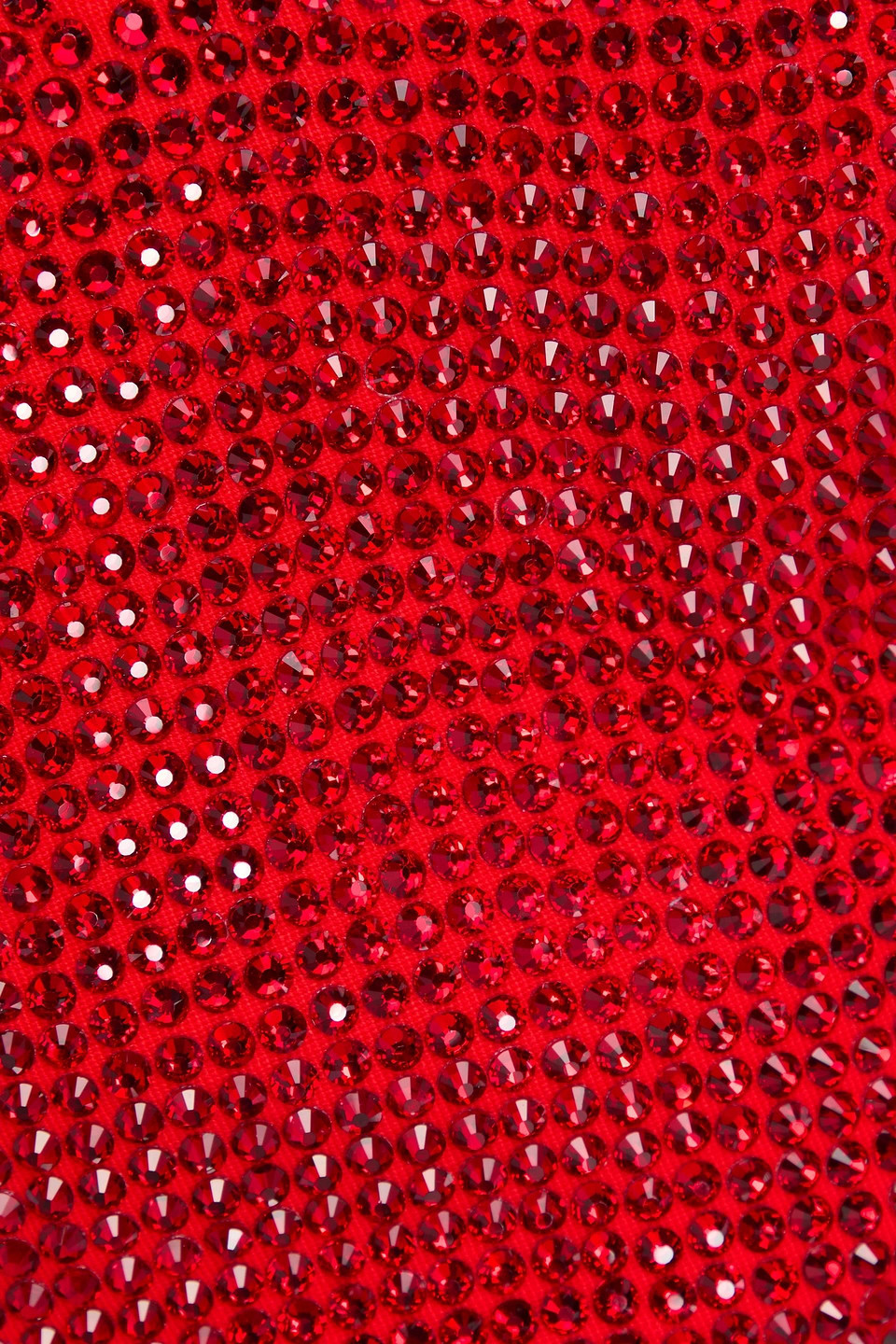 Shop Area Cropped Crystal-embellished Wool-blend Crepe Bustier Top In Red