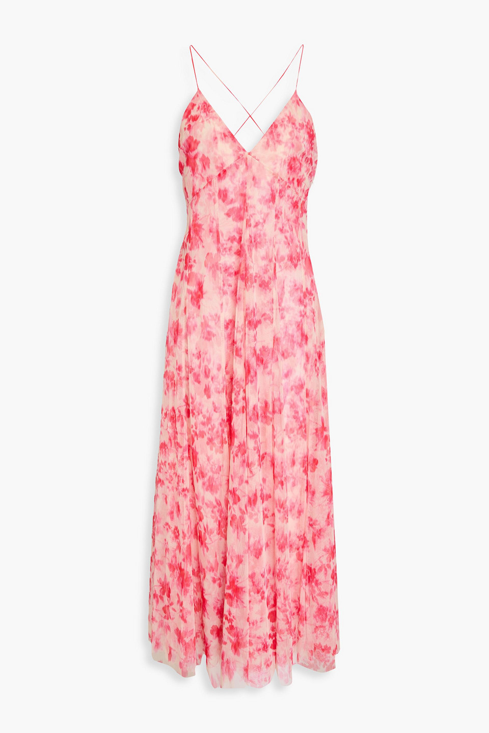 Philosophy Di Lorenzo Serafini Printed Tulle Midi Dress In Blush
