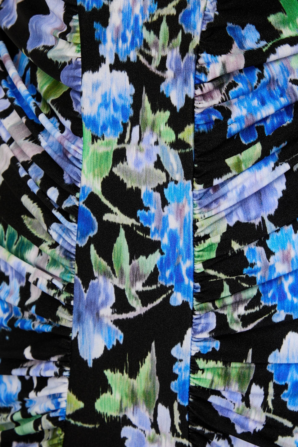 PHILOSOPHY DI LORENZO SERAFINI RUFFLED FLORAL-PRINT JERSEY MIDI DRESS