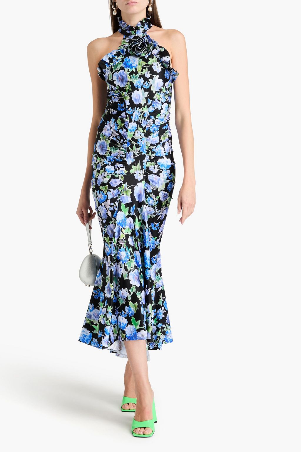 PHILOSOPHY DI LORENZO SERAFINI Ruffled floral-print jersey midi dress