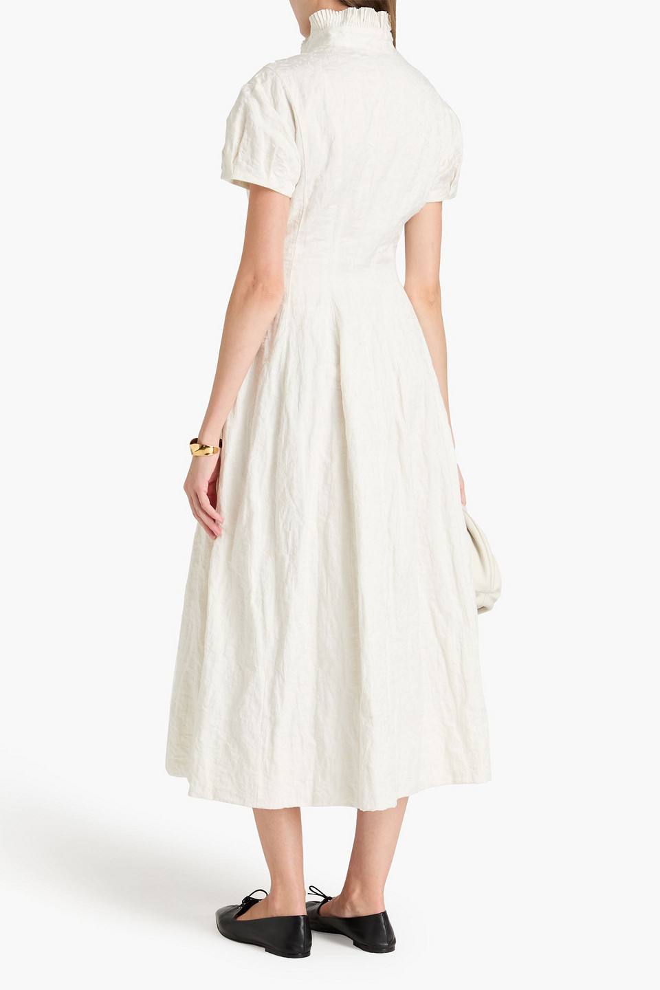 PHILOSOPHY DI LORENZO SERAFINI COTTON-BLEND CLOQUÉ MIDI DRESS 