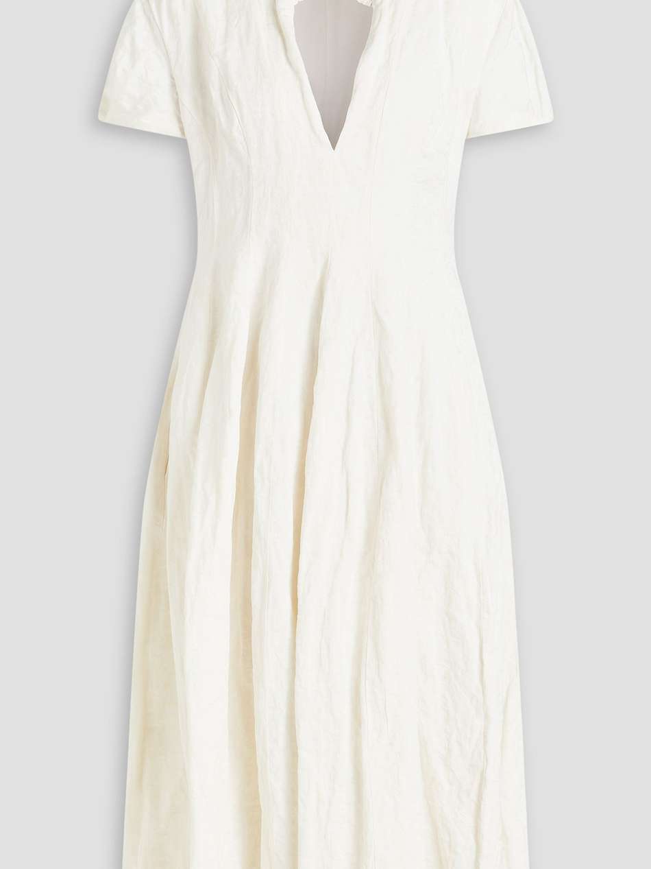 cotton-blend cloqué midi dress