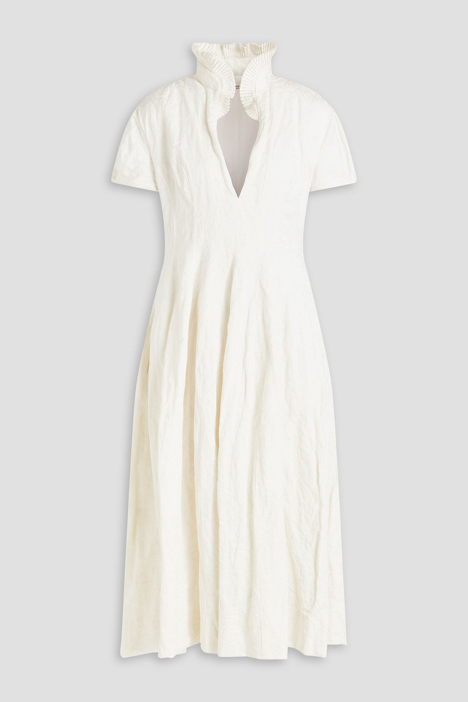 Philosophy Di Lorenzo Serafini Cotton-blend Cloqué Midi Dress In Ivory