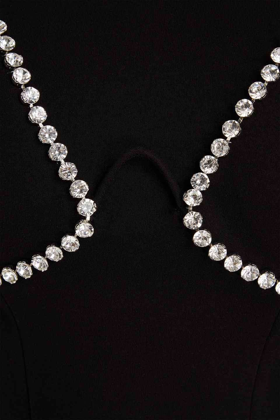 Area Crystal-embellished Cup-chain T-shirt In Black