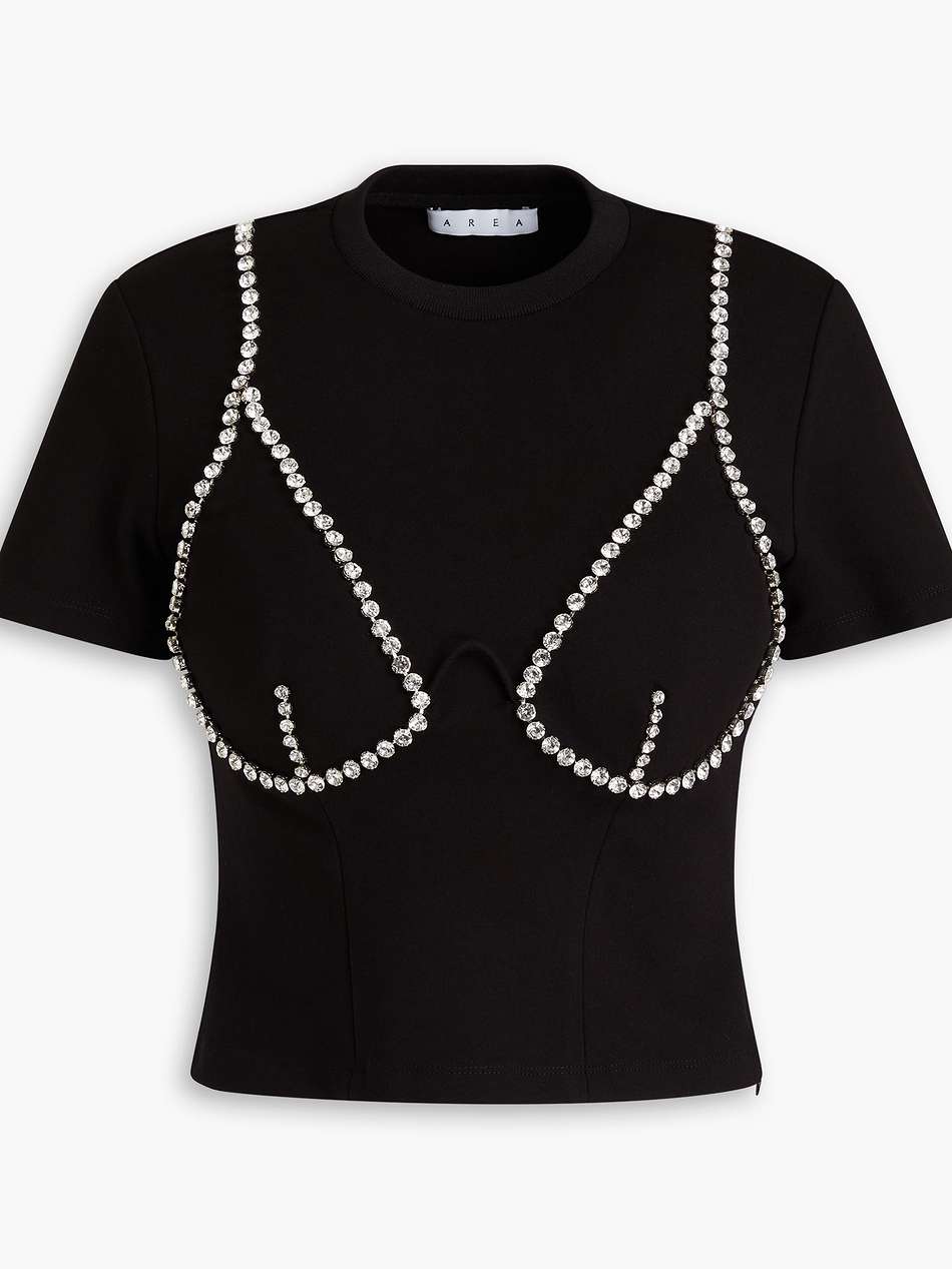 crystal-embellished jersey top