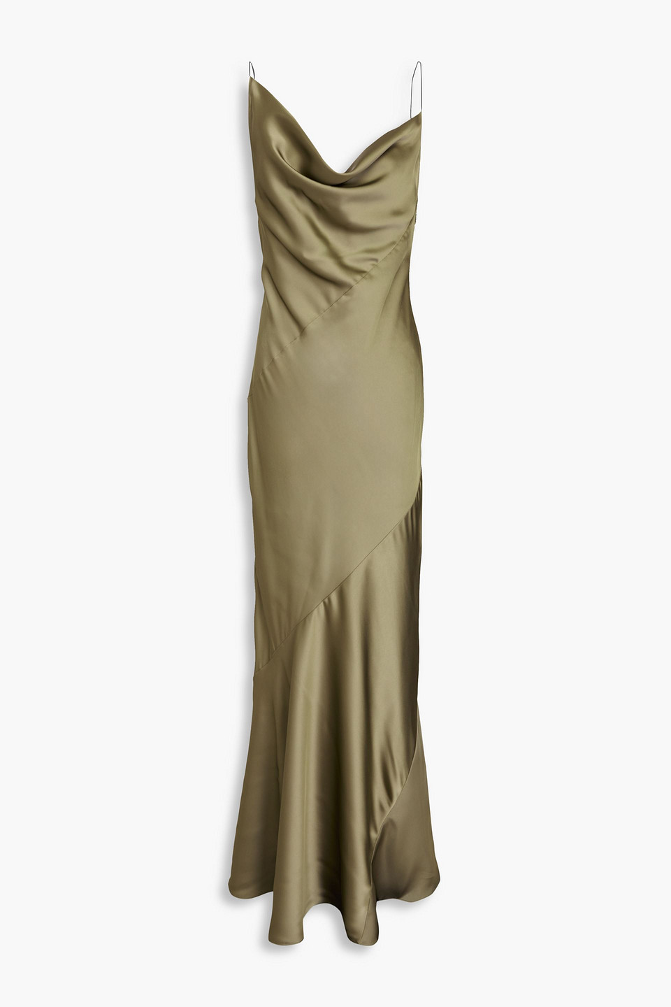 PHILOSOPHY DI LORENZO SERAFINI DRAPED SATIN-TWILL MAXI SLIP DRESS