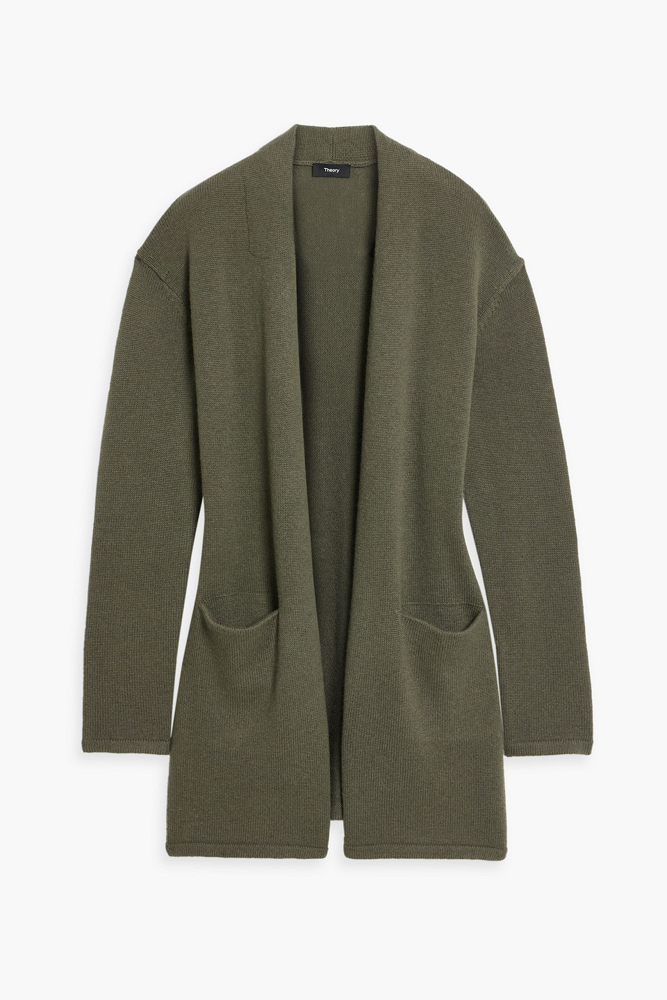 Theory Wool And Cashmere-blend Cardigan In Army Green