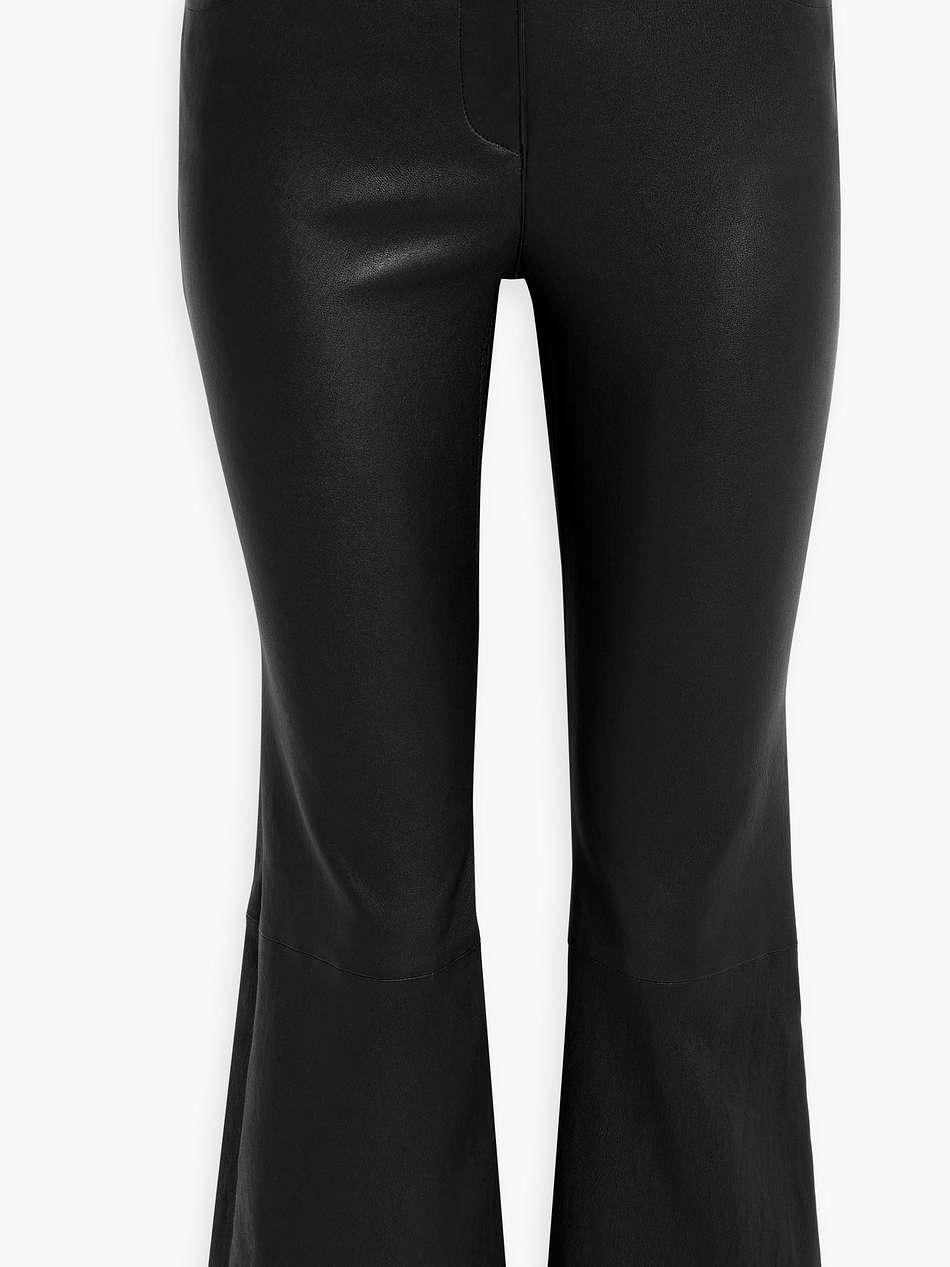 leather kick-flare pants