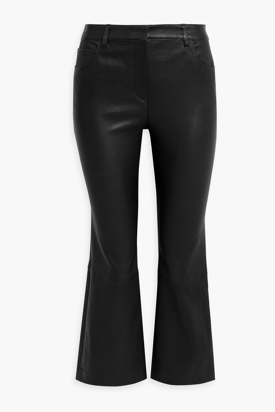 Theory Leather Kick-flare Pants In Black