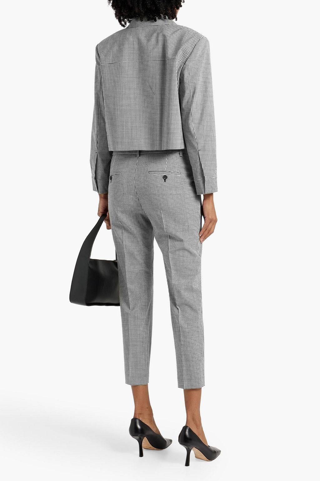 THEORY Cropped gingham wool-blend slim-leg pants