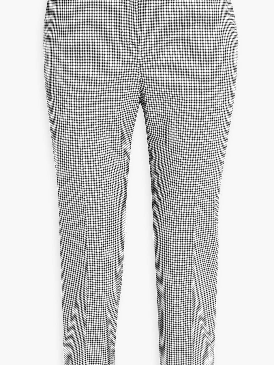 cropped gingham wool-blend slim-leg pants