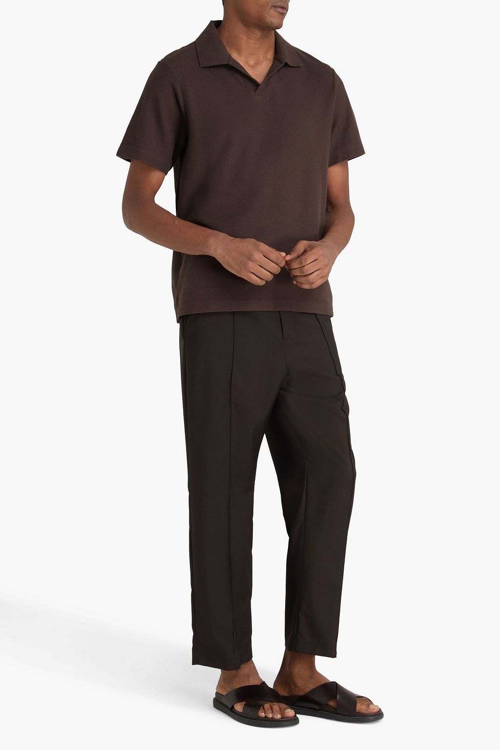 FRAME Cotton-piqué polo shirt