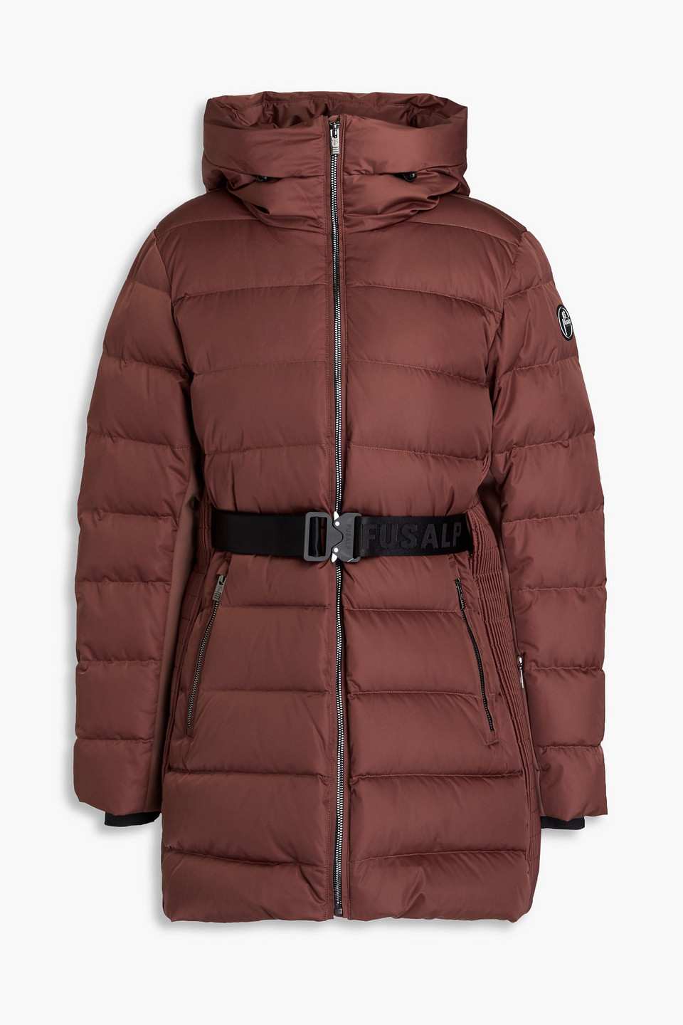 Fusalp Belted Quilted Shell Hooded Down Coat In Grape