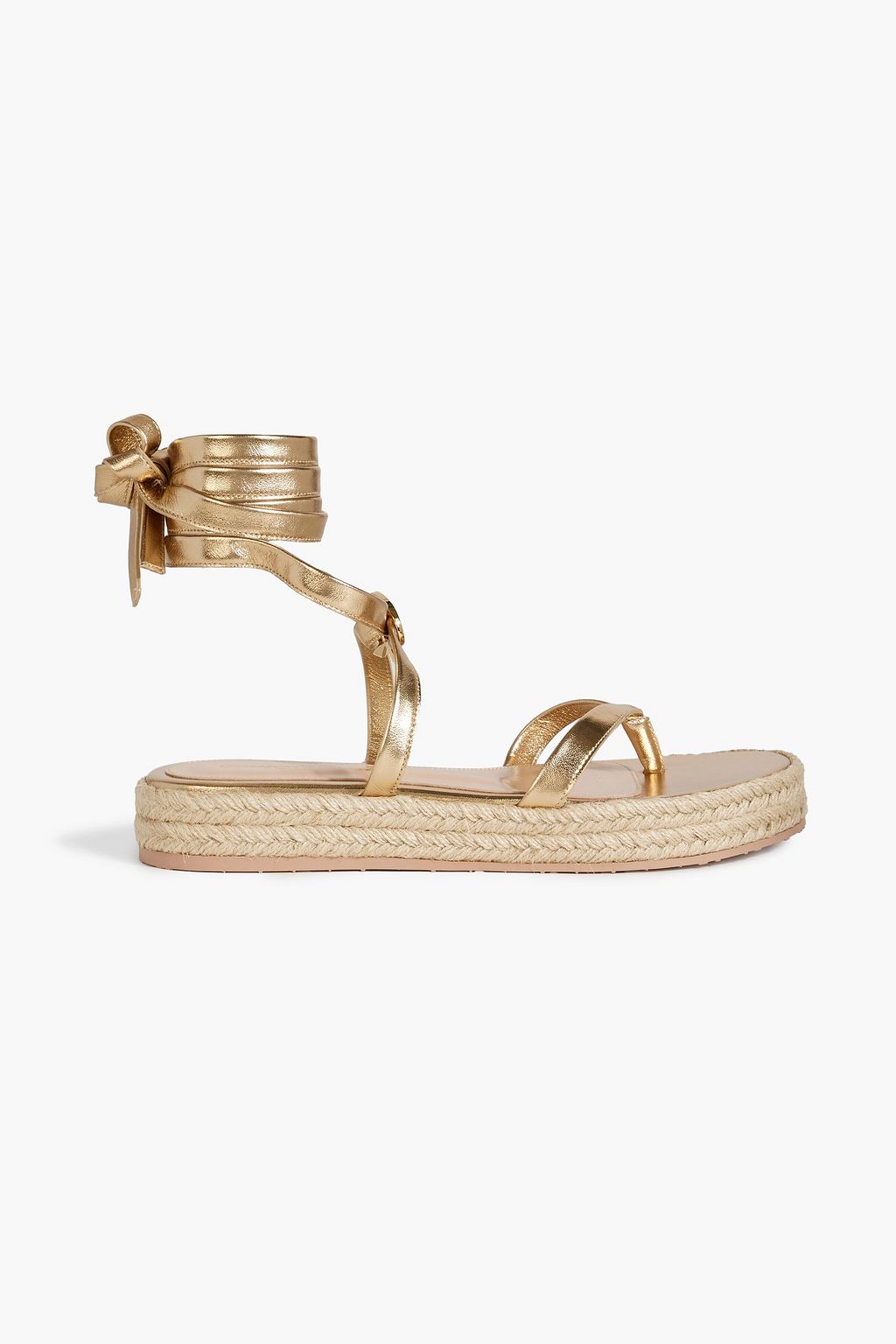 GIANVITO ROSSI Ribbon Beachclub metallic leather platform