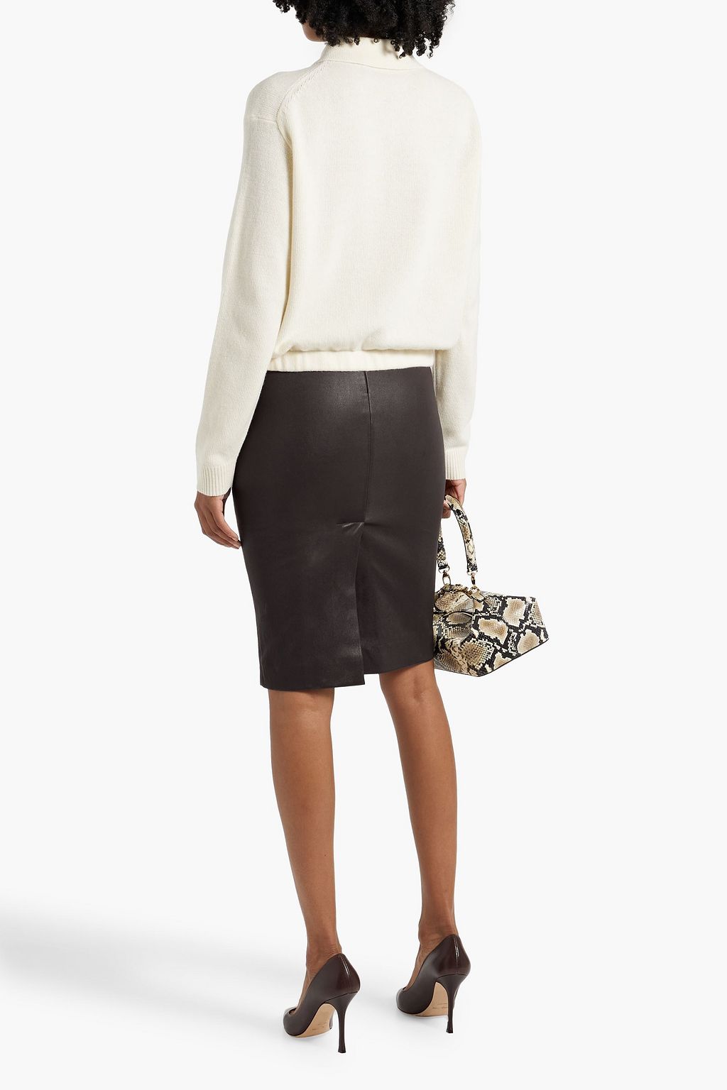 THEORY Leather pencil skirt