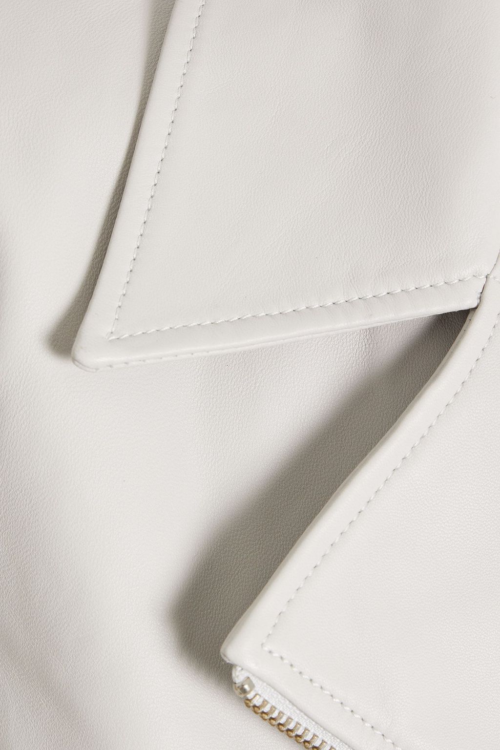 THEORY Knit-paneled leather biker jacket