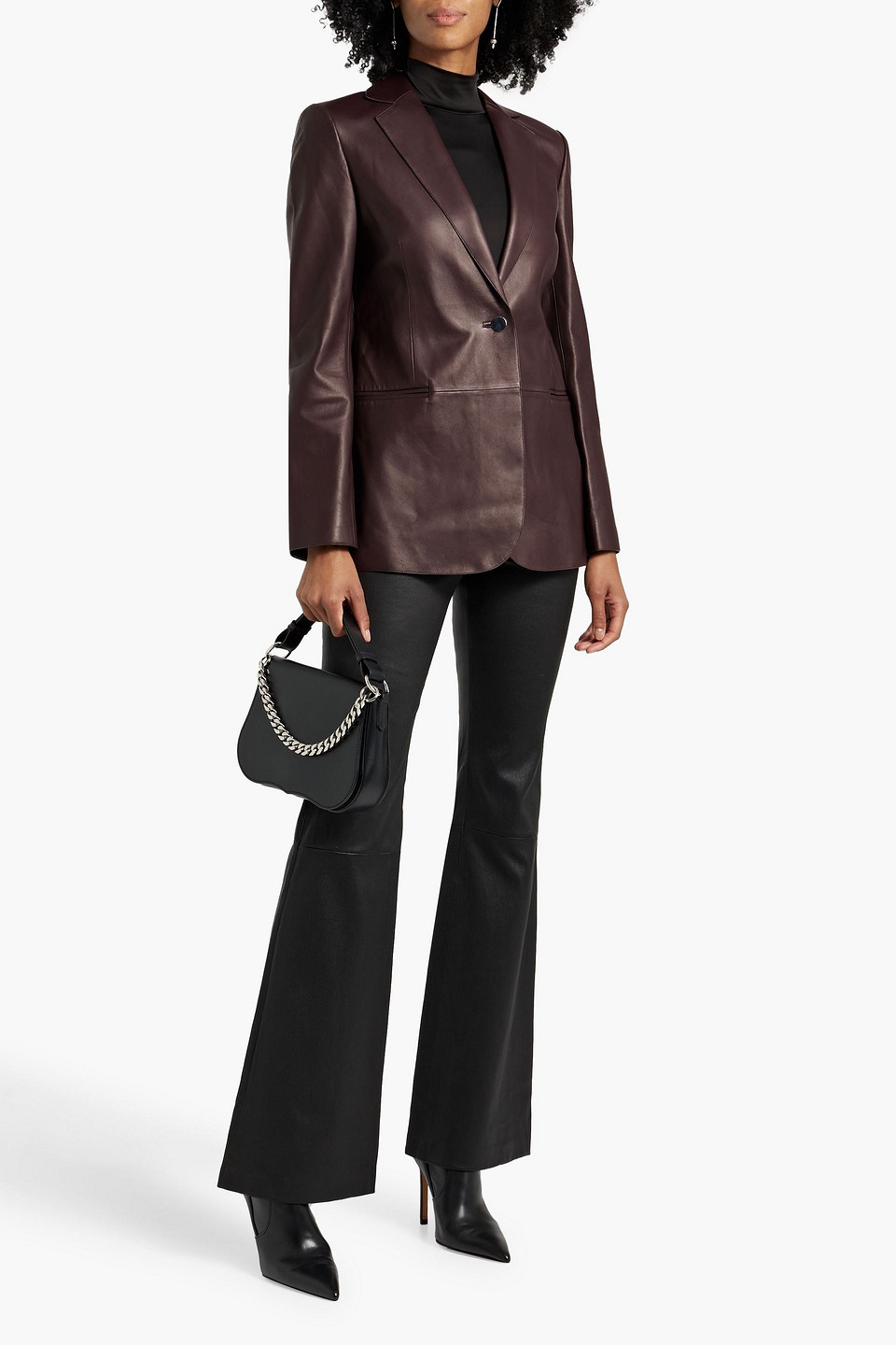 THEORY LEATHER BLAZER