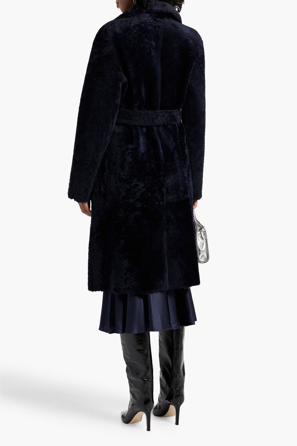 THEORY Double-breasted belted shearling coat