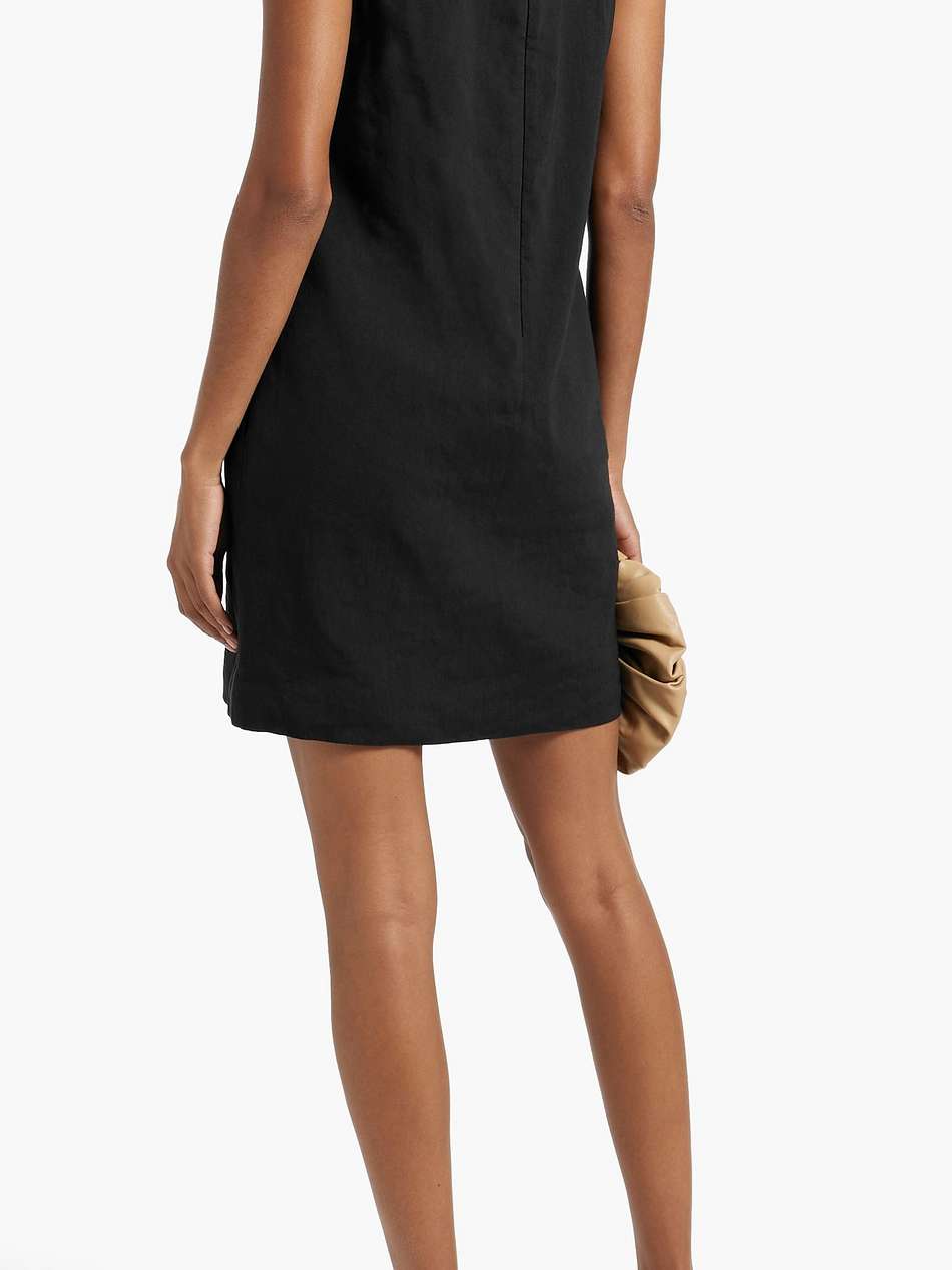 linen-blend mini dress