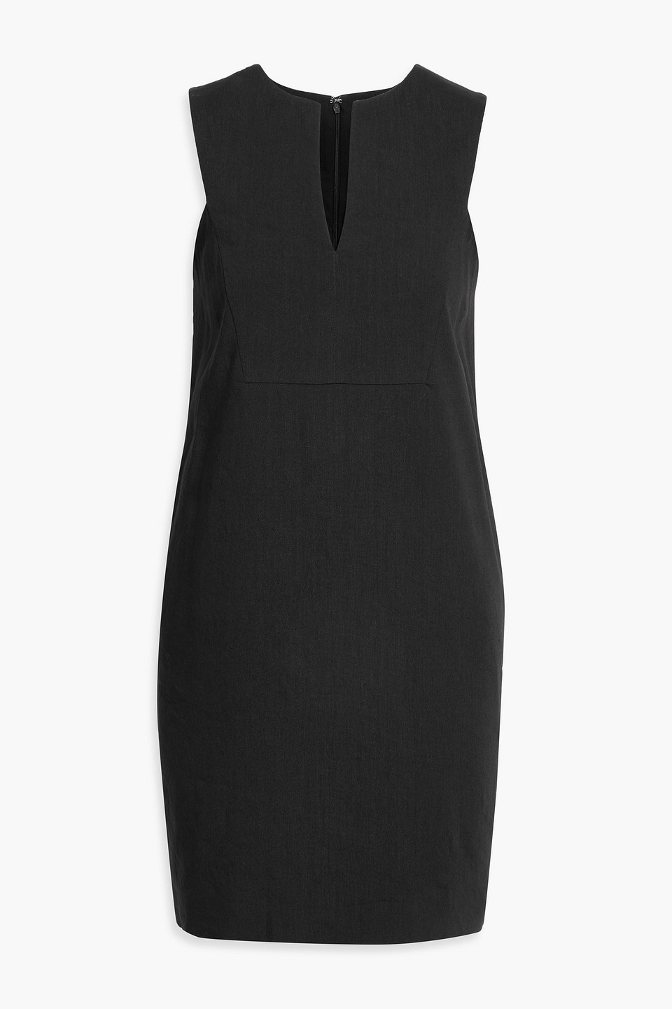 Theory Linen-blend Mini Dress In Black