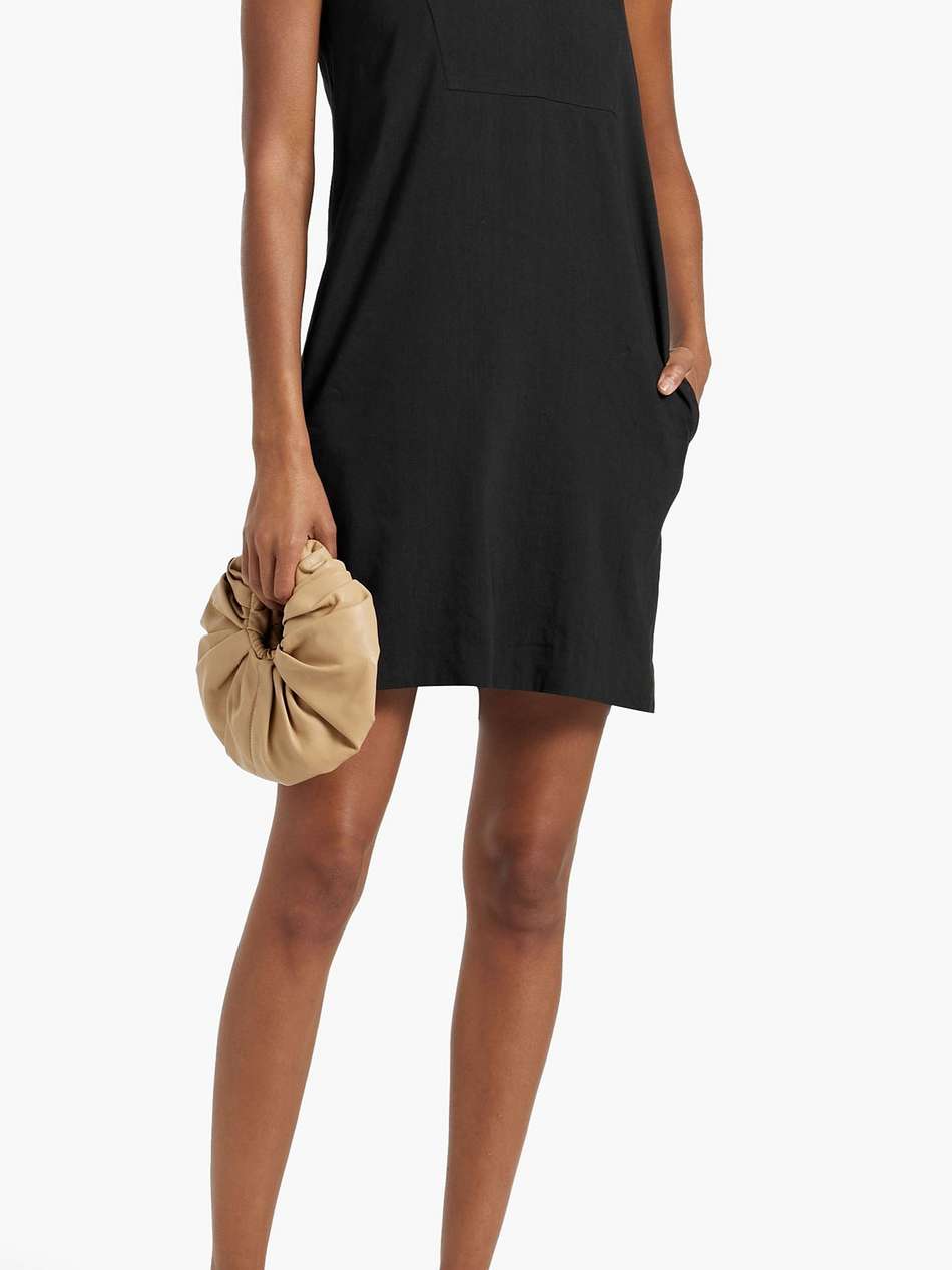 linen-blend mini dress