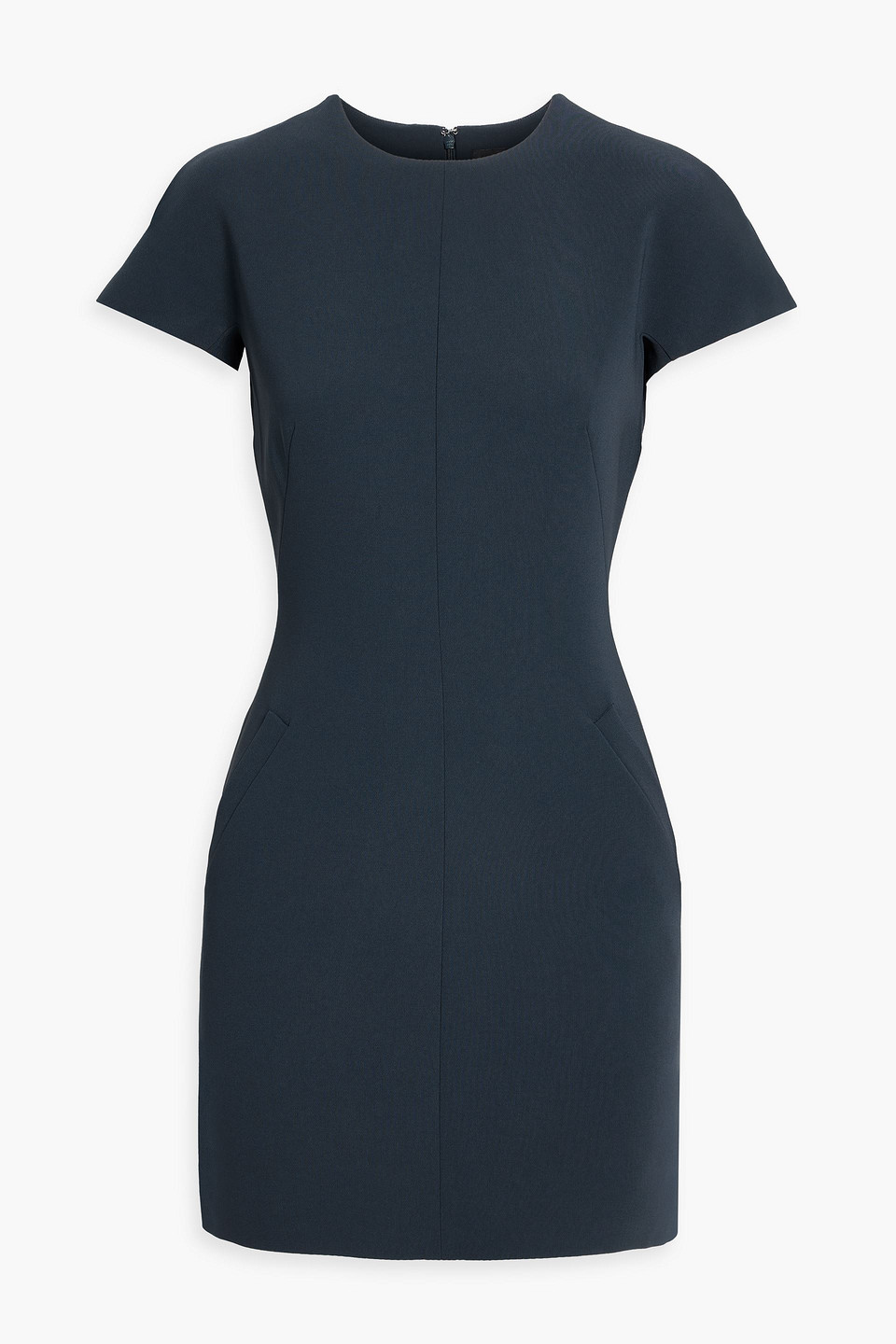 Theory Crepe Mini Dress In Navy