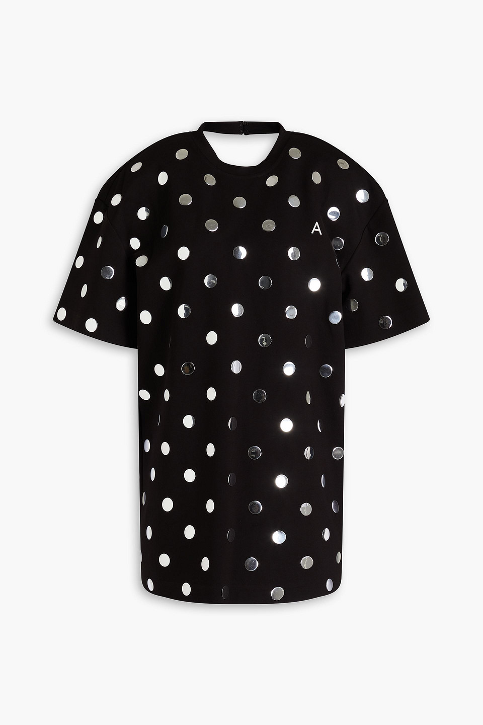 AREA OPEN-BACK POLKA-DOT JERSEY MINI DRESS