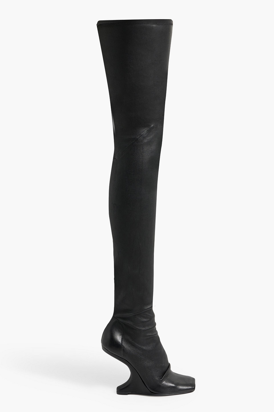 Rick Owens 80mm Cantilever Leather Sock Boots In Black