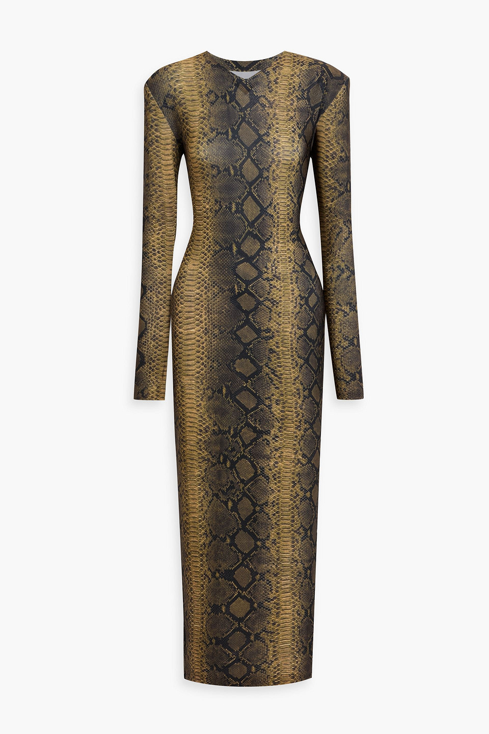 Norma Kamali Snake-print Stretch-jersey Maxi Dress In Brown