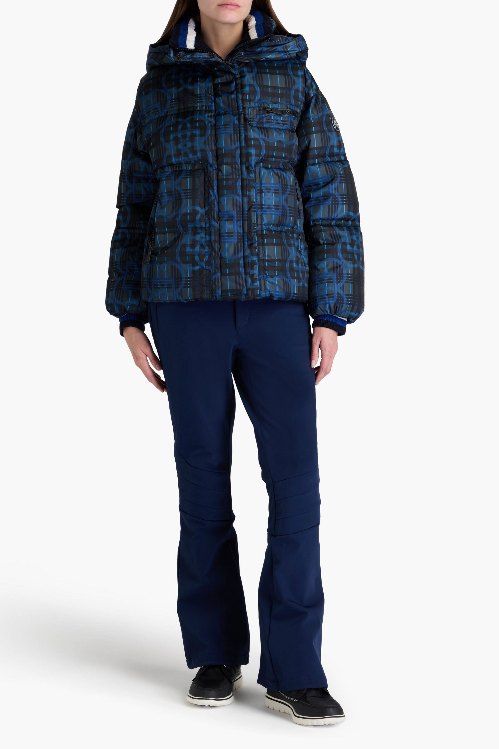 FUSALP Printed hooded down ski jacket