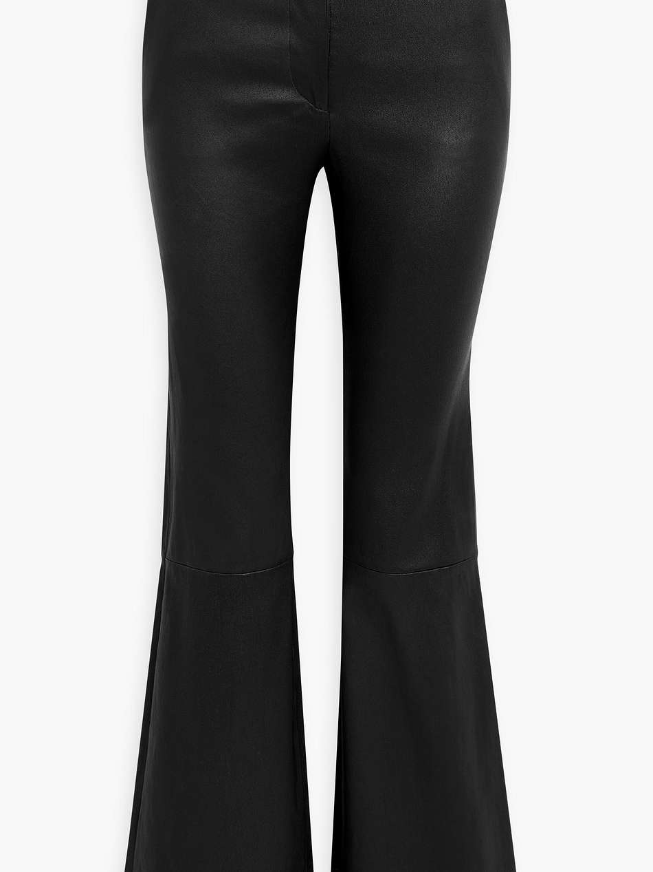 leather flared pants