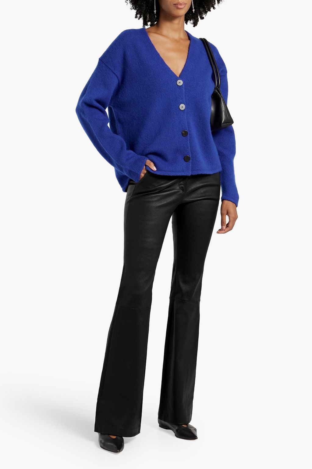 THEORY Leather flared pants