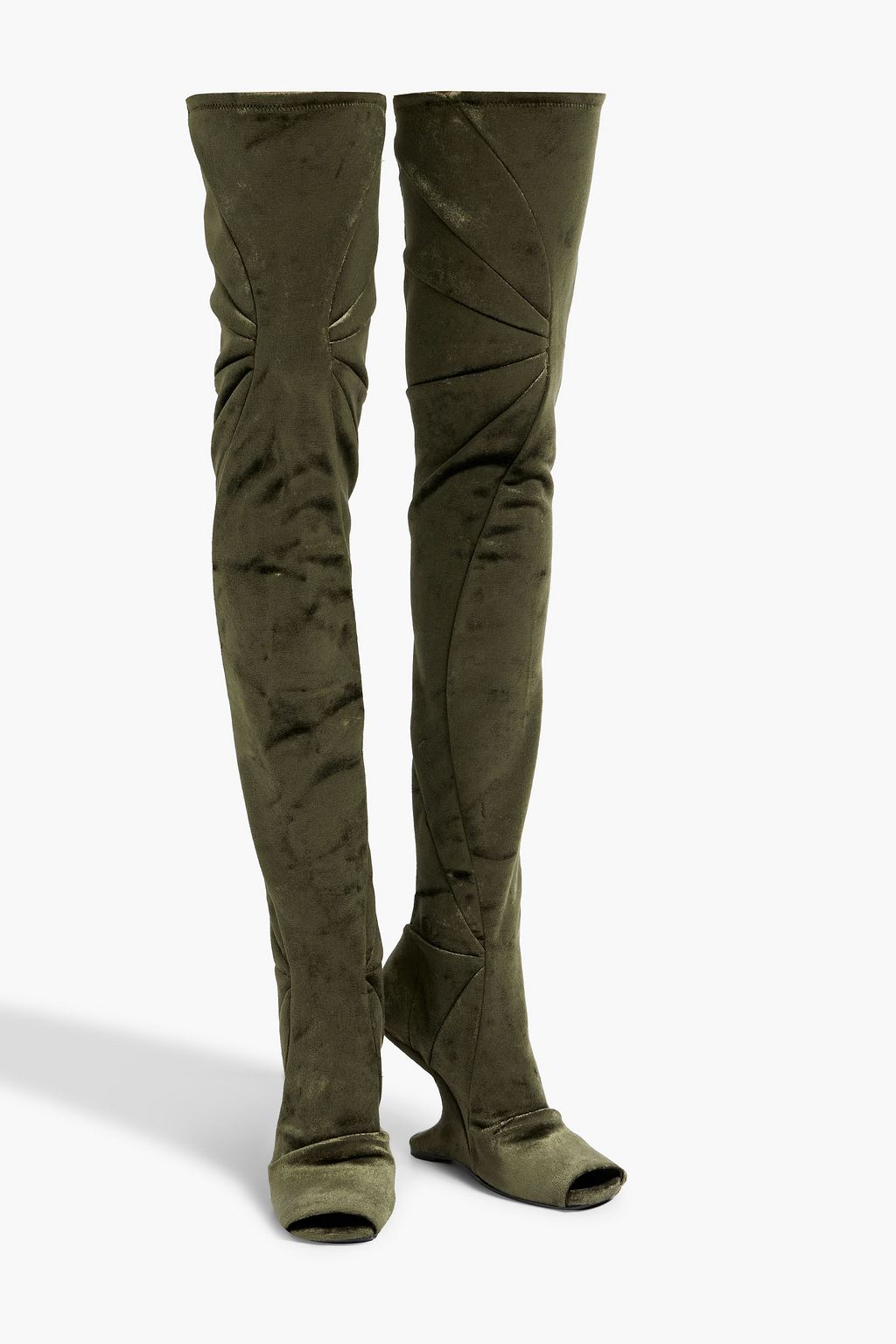 RICK OWENS Cantilever 11 stretch-leather thigh boots