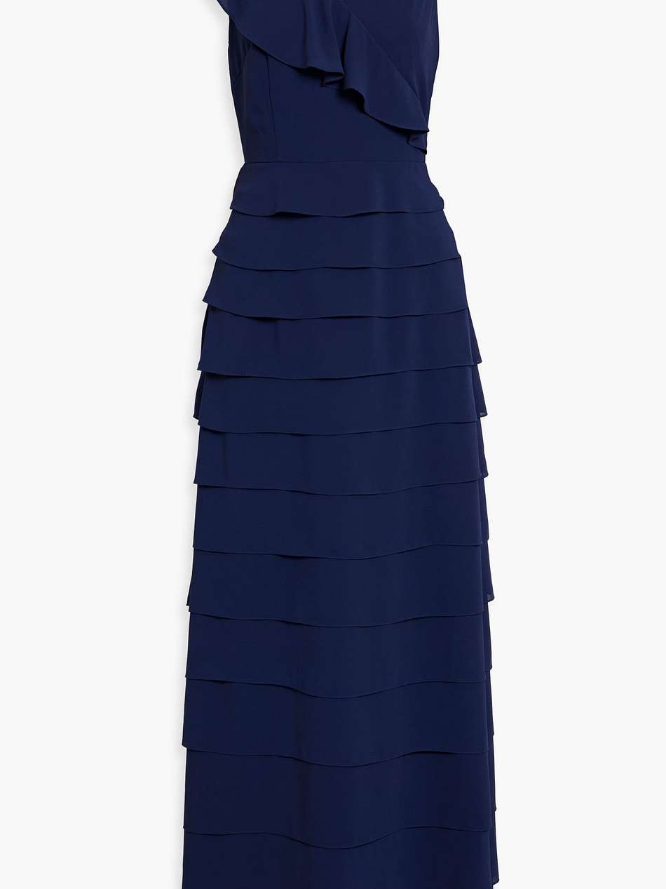ruffled crepe maxi dress