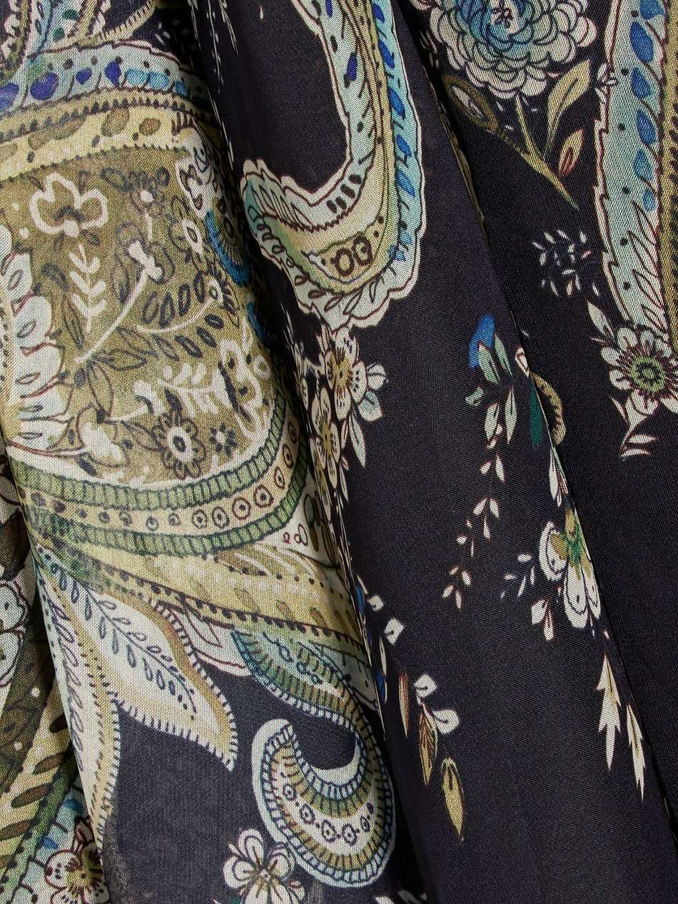 cutout paisley-print chiffon midi dress