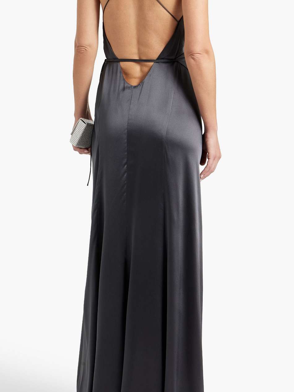 silk-satin wrap gown