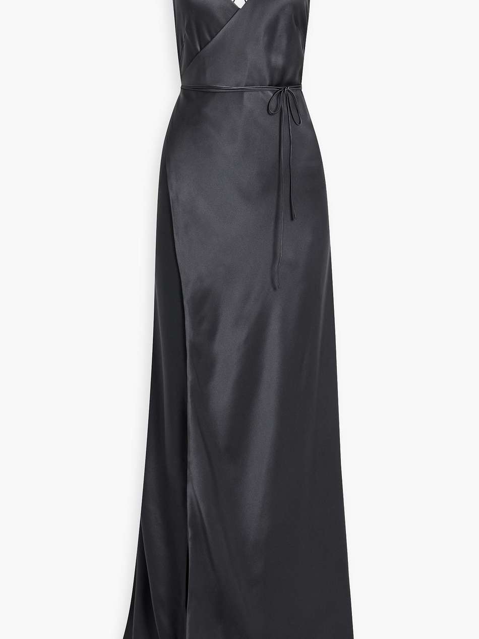 silk-satin wrap gown