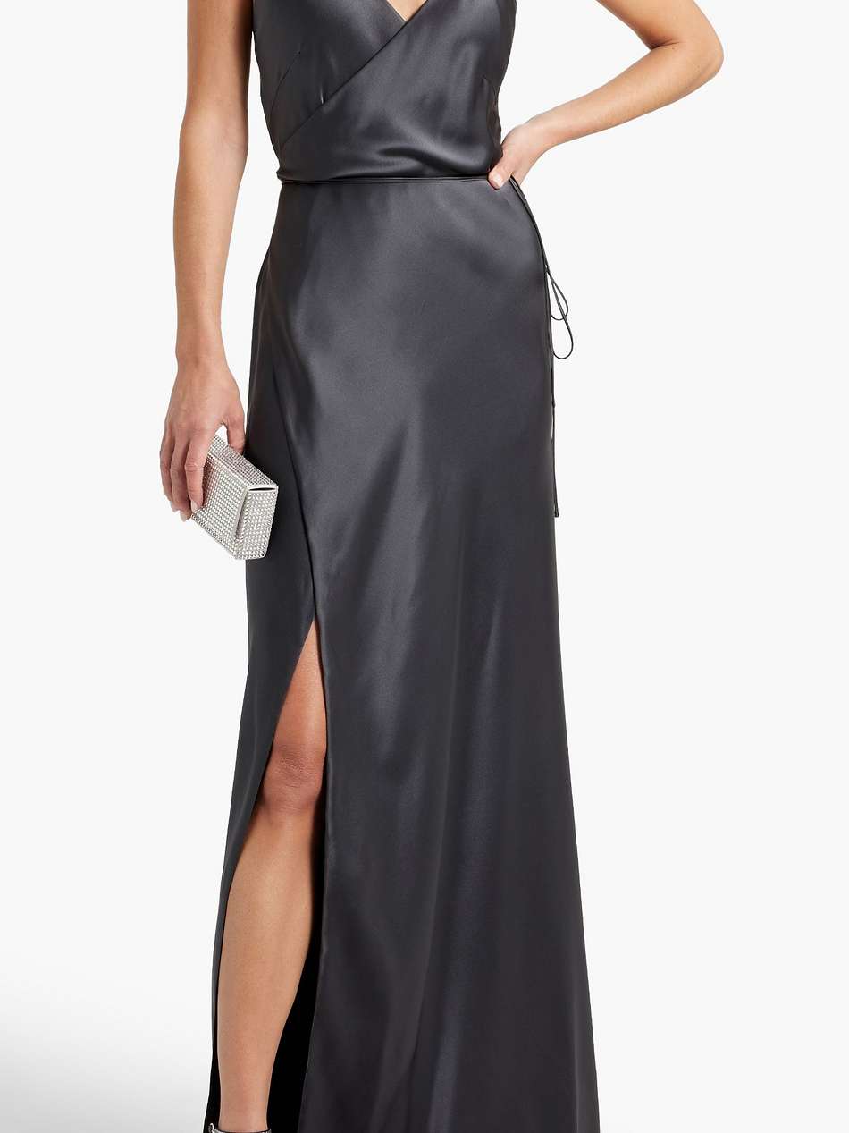 silk-satin wrap gown