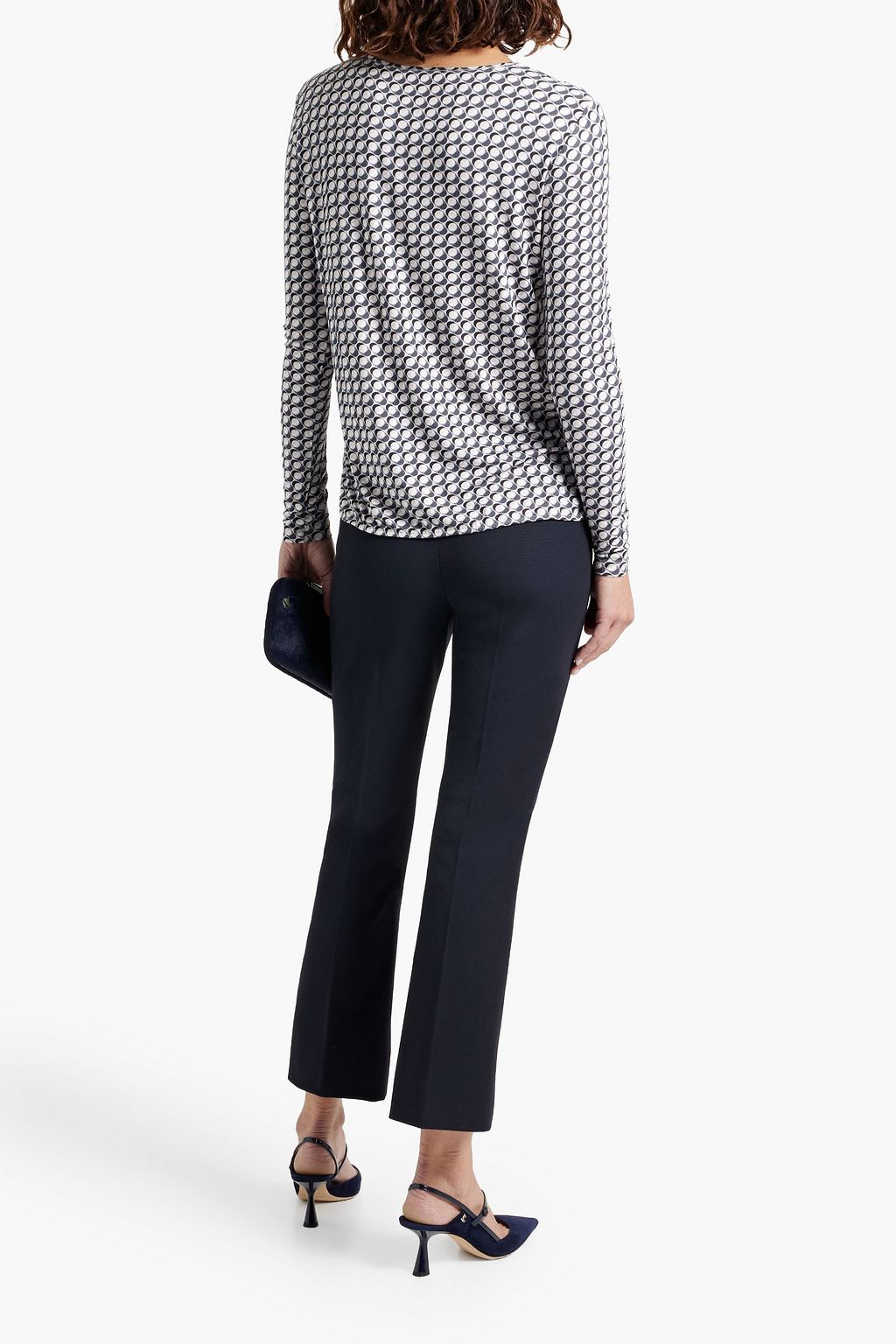 'S MAX MARA Cotton-blend twill kick-flare pants