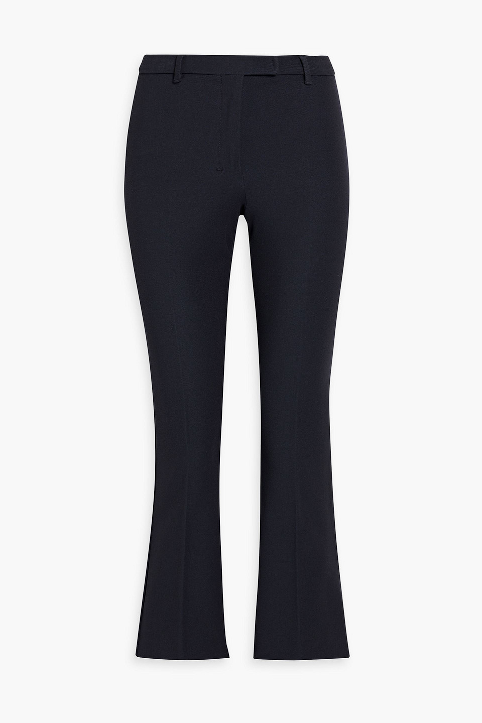 Max Mara Cotton-blend Twill Kick-flare Pants In Midnight Blue